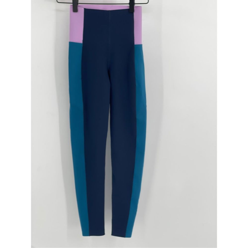 Sweaty Betty Legging Power Block Women’s XXS Blue Pink High Waist 7/8 Length New
